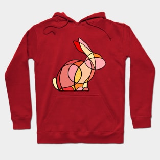 Red stained glass rabbit Hoodie